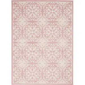 Photo of Pink Floral Power Loom Area Rug