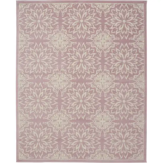 Pink Floral Power Loom Area Rug Photo 4