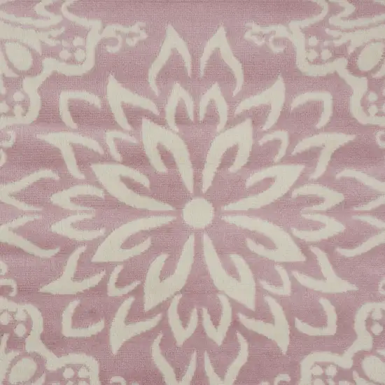 Pink Floral Power Loom Area Rug Photo 9