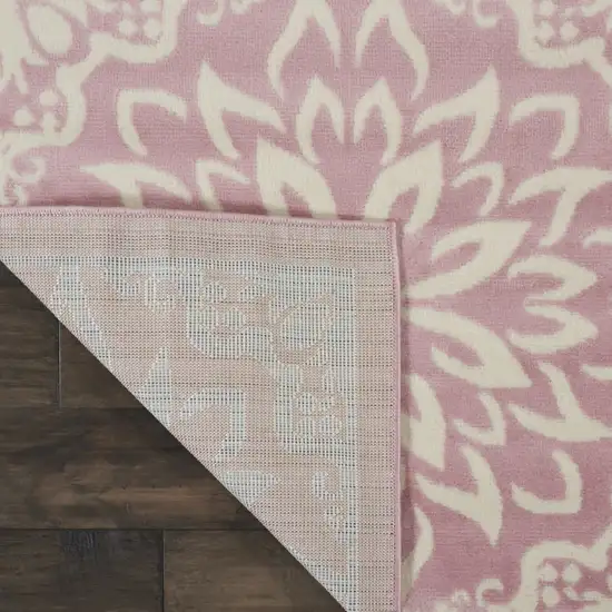 Pink Floral Power Loom Area Rug Photo 4