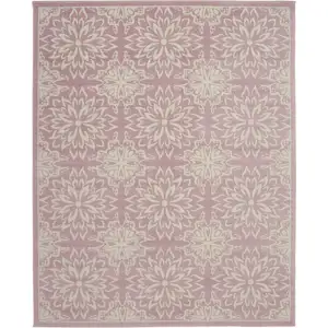 Photo of Pink Floral Power Loom Area Rug