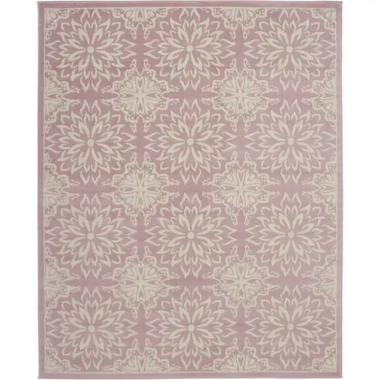 Pink Floral Power Loom Area Rug Photo 1