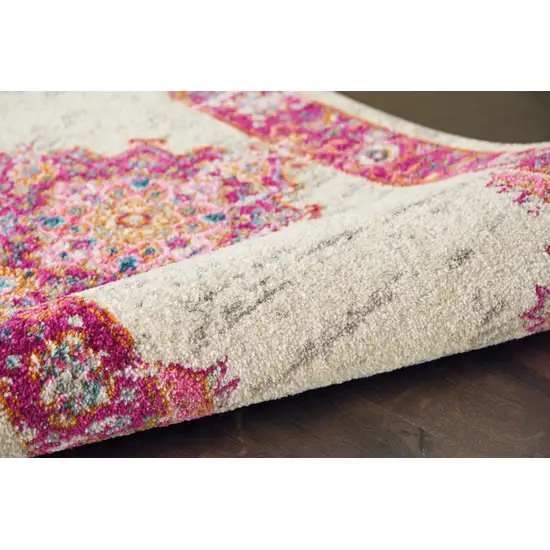 Pink Floral Power Loom Area Rug Photo 5