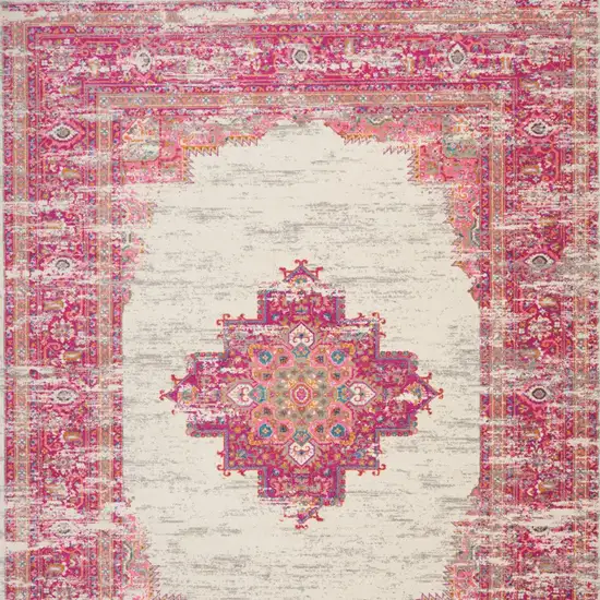 Pink Floral Power Loom Area Rug Photo 8