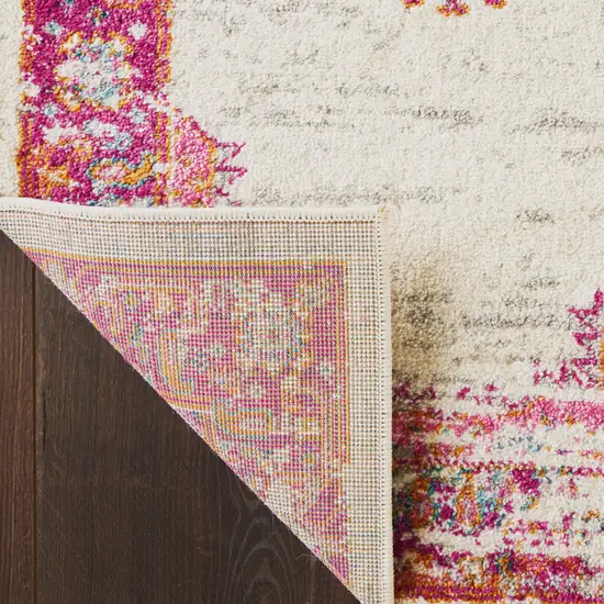 Pink Floral Power Loom Area Rug Photo 6