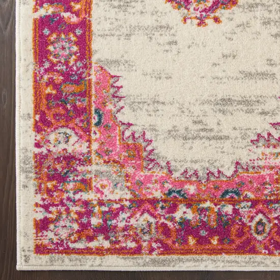 Pink Floral Power Loom Area Rug Photo 3