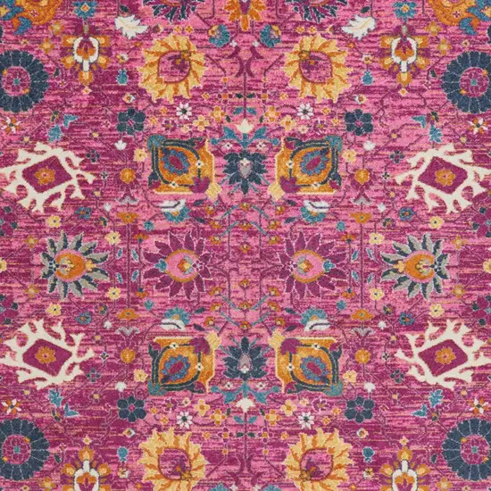 Pink Floral Power Loom Area Rug Photo 7