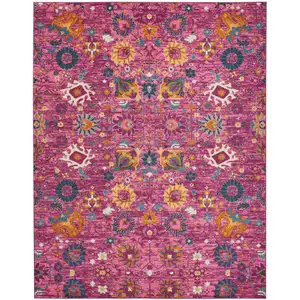 Photo of Pink Floral Power Loom Area Rug