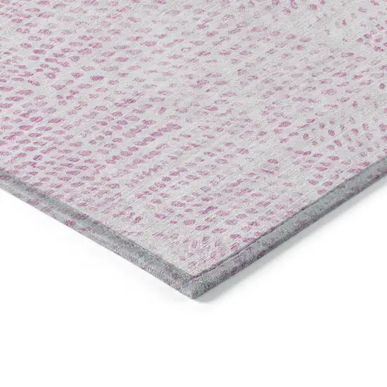 Pink Geometric Washable Non Skid Indoor Outdoor Area Rug Photo 4