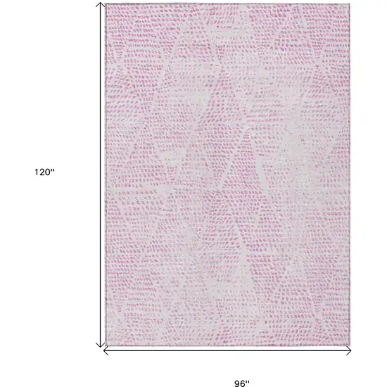 Pink Geometric Washable Non Skid Indoor Outdoor Area Rug Photo 3