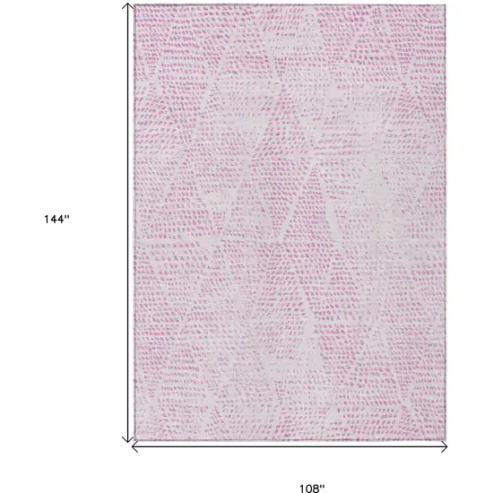 Pink Geometric Washable Non Skid Indoor Outdoor Area Rug Photo 3