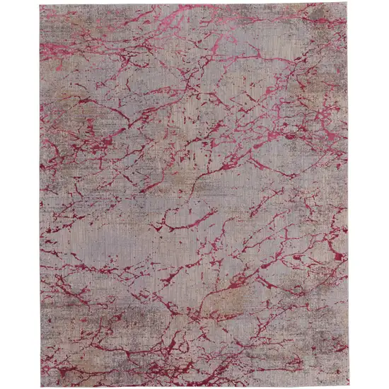 Pink Gray and Taupe Abstract Power Loom Area Rug Photo 2