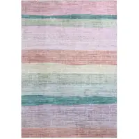 Photo of Pink Green and Purple Juvenile Rainbows Youthful Area Rug