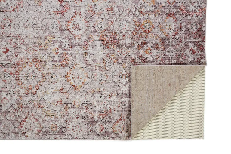 Pink Ivory And Gray Abstract Stain Resistant Area Rug Photo 3