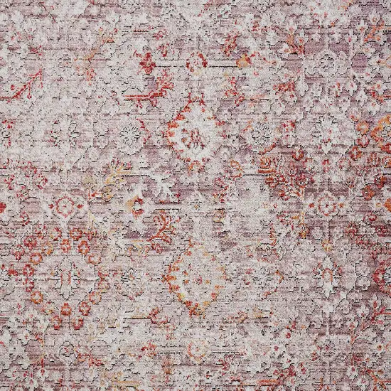 Pink Ivory And Gray Abstract Stain Resistant Area Rug Photo 8