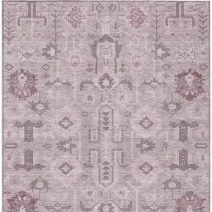 Photo of Pink Mauve And Blush Oriental Washable Indoor Outdoor Area Rug