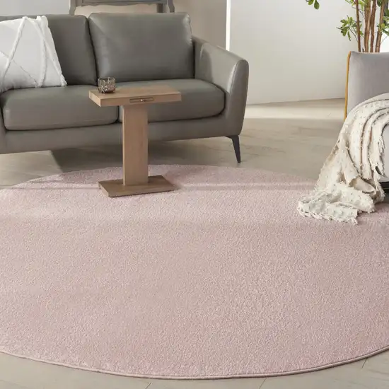 Pink Round Non Skid Indoor Outdoor Area Rug Photo 8