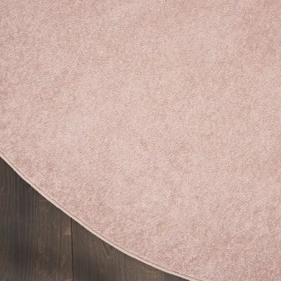 Pink Round Non Skid Indoor Outdoor Area Rug Photo 5