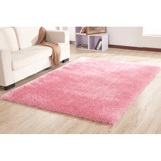 Pink Shag Hand Tufted Area Rug Photo 6