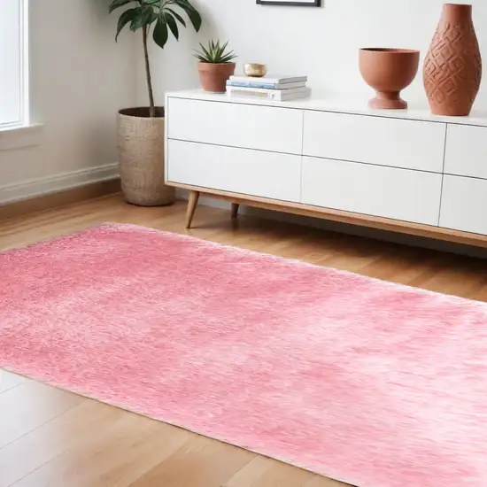 Pink Shag Hand Tufted Area Rug Photo 1