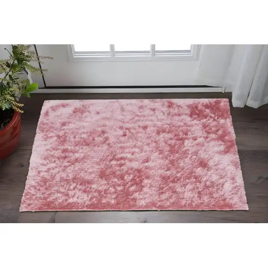 Pink Shag Hand Tufted Area Rug Photo 1