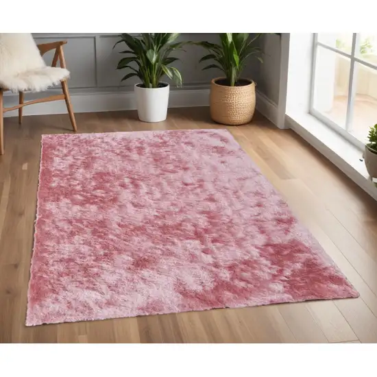 Pink Shag Hand Tufted Area Rug Photo 1