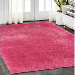 Photo of Pink Shag Hand Tufted Area Rug