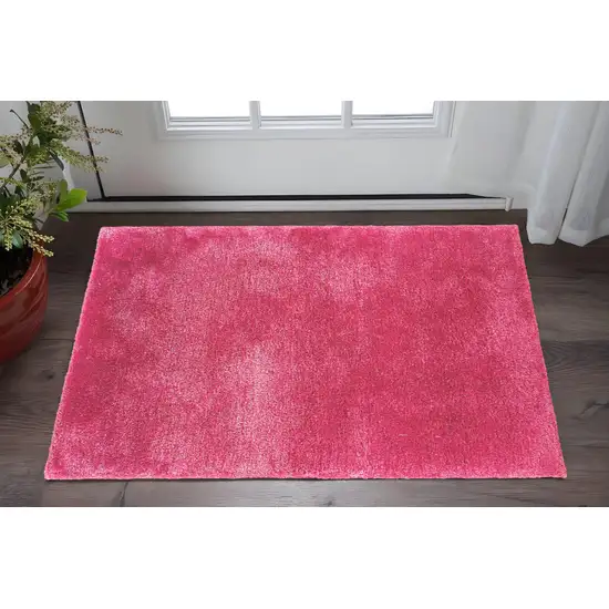 Pink Shag Hand Tufted Area Rug Photo 1