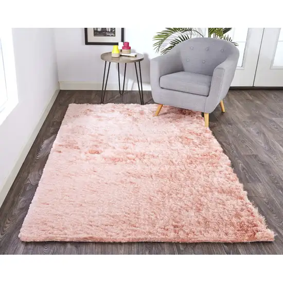 Pink Shag Tufted Handmade Area Rug Photo 8