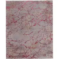 Photo of Pink Taupe and Gray Abstract Power Loom Area Rug