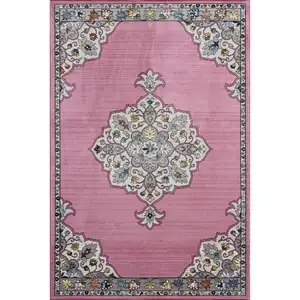 Photo of Pink Traditional Medallion Area Rug