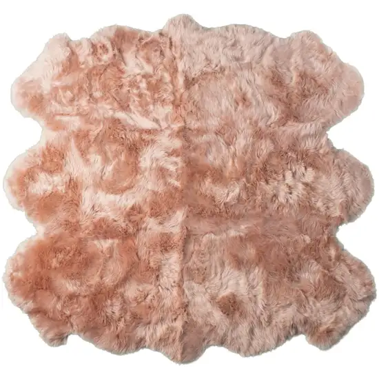 Pink Wool Sheepskin Handmade Area Rug Photo 1