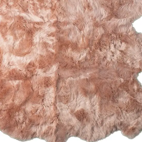 Pink Wool Sheepskin Handmade Area Rug Photo 3