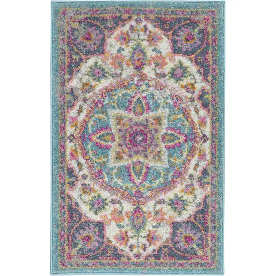 Pink And Green Dhurrie Area Rug Photo 5