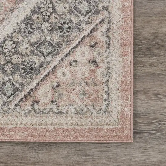 Pink and Cream Medallion Area Rug Photo 7