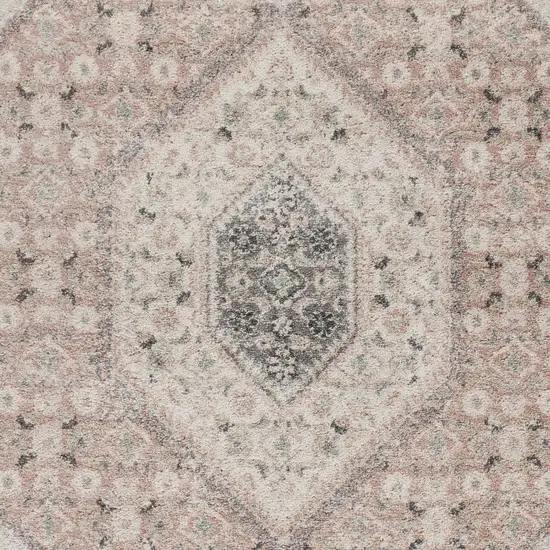 Pink and Cream Medallion Area Rug Photo 8