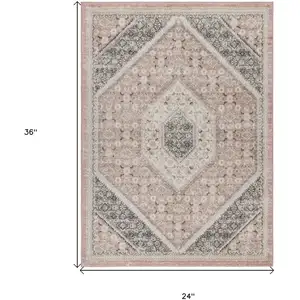 Photo of Pink and Cream Medallion Area Rug