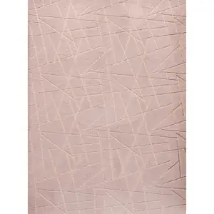 Photo of Pink and Gold Faux Fur Abstract Shag Non Skid Area Rug