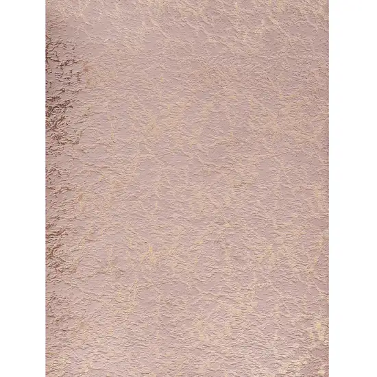 Pink and Gold Faux Fur Abstract Shag Non Skid Area Rug Photo 2