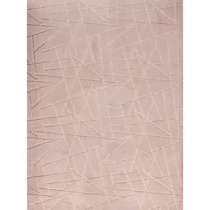 Photo of Pink and Gold Faux Fur Abstract Shag Non Skid Area Rug