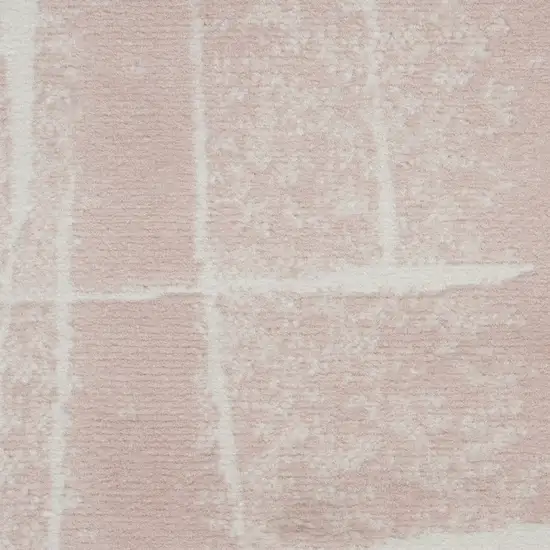 Pink and Ivory Abstract Area Rug Photo 9