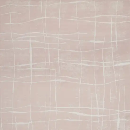 Pink and Ivory Abstract Distressed Non Skid Area Rug Photo 6