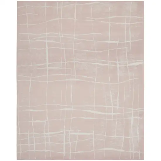 Pink and Ivory Abstract Distressed Non Skid Area Rug Photo 2