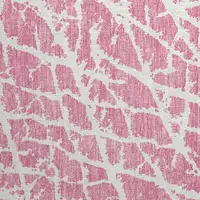 Photo of Pink and Ivory Abstract Washable Non Skid Indoor Outdoor Area Rug