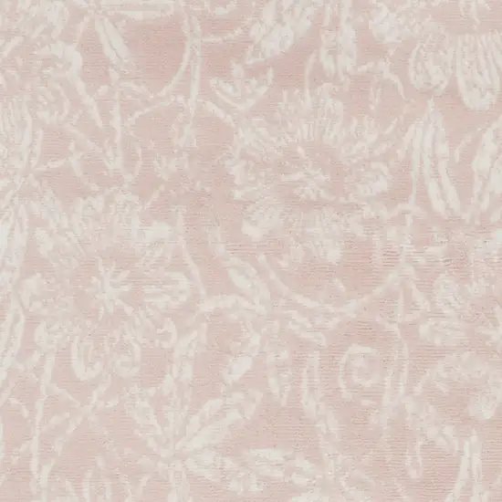 Pink and Ivory Floral Distressed Area Rug Photo 5