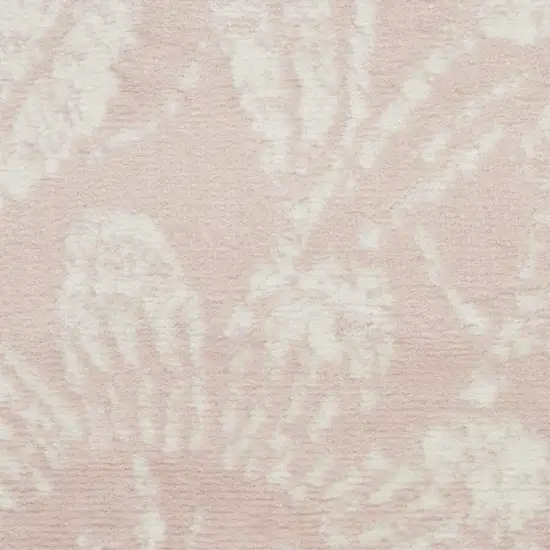 Pink and Ivory Floral Distressed Area Rug Photo 9