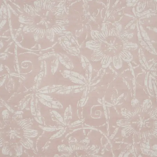 Pink and Ivory Floral Distressed Non Skid Area Rug Photo 5