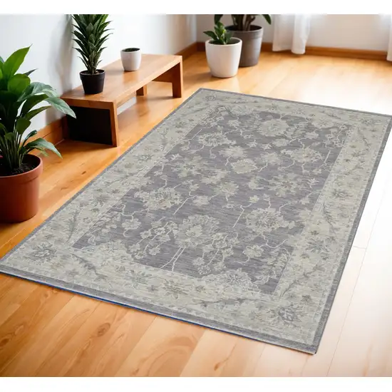 Pink and Ivory Floral Power Loom Area Rug Photo 1