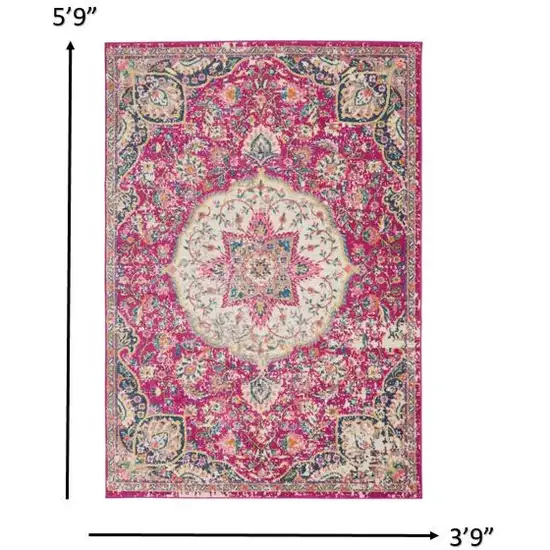 Pink Dhurrie Area Rug Photo 3