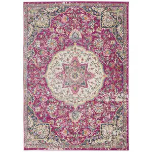 Photo of Pink and Ivory Medallion Area Rug